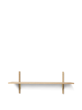 Sector Shelf - Single - Wide - Natural Oak/Brass by Ferm Living