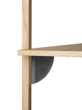 Sector Shelf - Triple - Narrow - Natural Oak/Black Brass by Ferm Living - view 2