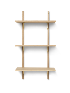 Sector Shelf - Triple - Narrow - Natural Oak/Brass by Ferm Living