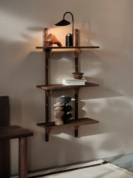 Sector Shelf - Triple - Narrow - Smoked Oak/Brass by Ferm Living - view 2