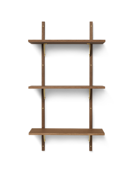 Sector Shelf - Triple - Narrow - Smoked Oak/Brass by Ferm Living