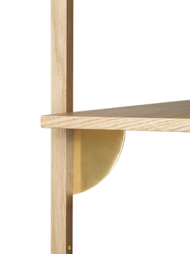 Sector Shelf - Triple - Wide - Natural Oak/Brass by Ferm Living - view 2