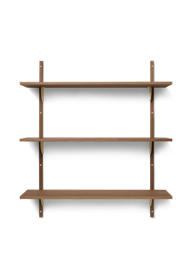 Sector Shelf - Triple - Wide - Smoked Oak/Brass by Ferm Living