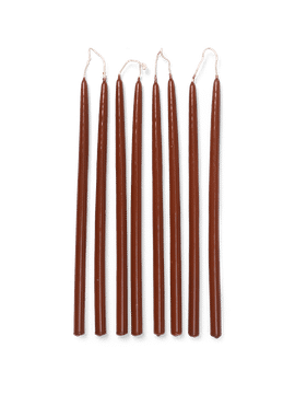 Spike Slim Candles - Set of 8 - Rust by Ferm Living