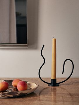 Valse Candle Holder - Low - Black & Pure Candles - Set of 4 - Roseate Blend - Gift Set by Ferm Living - view 2
