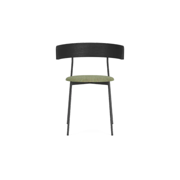 Friday dining chair with arms - black frame - black back - Cube Light green - 55 by Fest Amsterdam