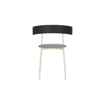 Friday dining chair with arms - sand frame - black back - Sydney Light Grey - 91 by Fest Amsterdam