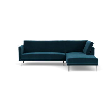 Astin Corner sofa longchair - right - Royal Petrol - 56 by Fest Amsterdam - view 2