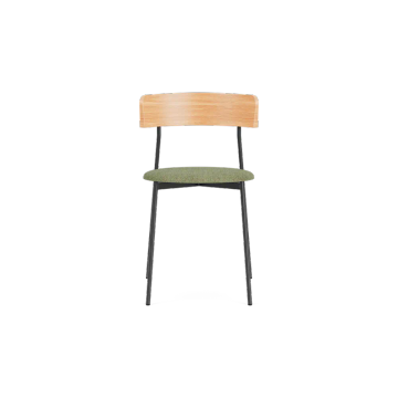 Friday Dining chair no arms - black frame - natural back - Cube Light green - 55 by Fest Amsterdam - view 2