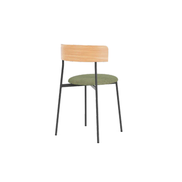 Friday Dining chair no arms - black frame - natural back - Cube Light green - 55 by Fest Amsterdam - view 4