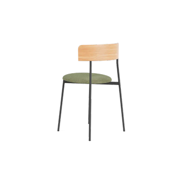 Friday Dining chair no arms - black frame - natural back - Cube Light green - 55 by Fest Amsterdam - view 5