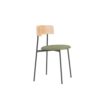 Friday Dining chair no arms - black frame - natural back - Cube Light green - 55 by Fest Amsterdam - view 3