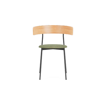 Friday dining chair with arms - black frame - natural back - Cube Light green - 55 by Fest Amsterdam - view 2