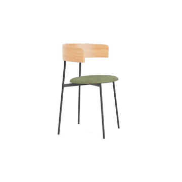Friday dining chair with arms - black frame - natural back - Cube Light green - 55 by Fest Amsterdam - view 3