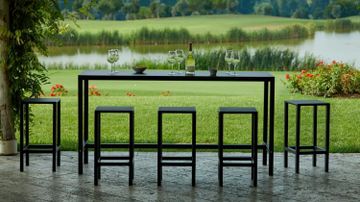 HAPPY HOUR - Tavolo alto in alluminio da esterno  179x59h91 by Fiam srl
