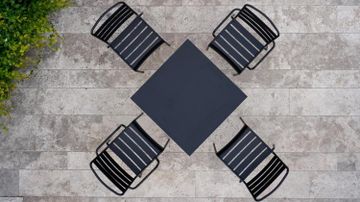 MYA METAL - sedia da esterno in alluminio con doghe by Fiam srl