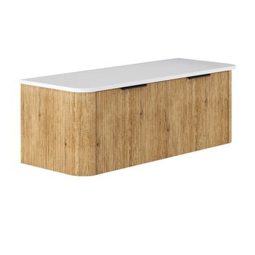 Minka Curved Scandi Oak 1200 Wall Hung Cabinet by Fienza