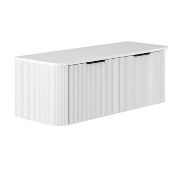 Minka Curved Satin White 1200 Wall Hung Cabinet by Fienza