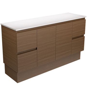 Edge Walnut 1500 Cabinet on Kickboard by Fienza