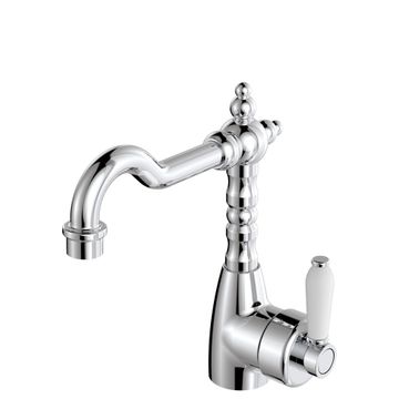 Eleanor Shepherds Crook Basin Mixer, Chrome / Ceramic by Fienza