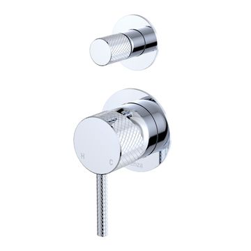 Axle Wall Diverter Mixer, Small Round Plates, Chrome by Fienza