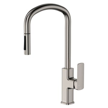 Tono Pull Out Sink Mixer, Brushed Nickel by Fienza