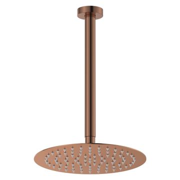 Kaya Ceiling Shower 250mm Head, 350mm Drop, Brushed Copper by Fienza