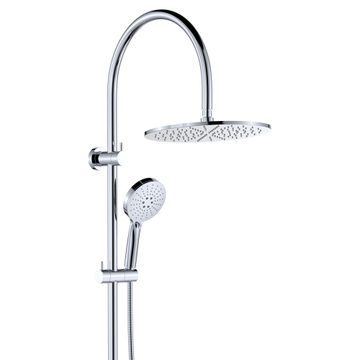 Empire Slim Curved Twin Shower, Chrome by Fienza