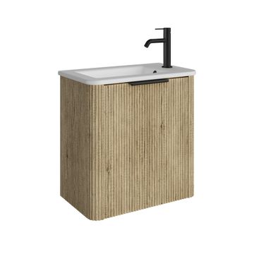 Minka Mini 550 Wall-Hung Vanity, Right Hand Tap, Scandi Oak by Fienza