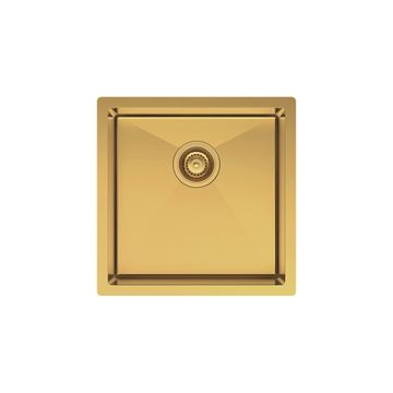 Hana 32L Single Kitchen Sink, PVD Rugged Brass by Fienza