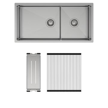 Hana 40L/27L Double Kitchen Sink Kit by Fienza