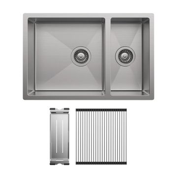 Hana 30L/15L Double Kitchen Sink Kit by Fienza