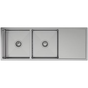 Hana 29L/29L Double Kitchen Sink with Drainer by Fienza
