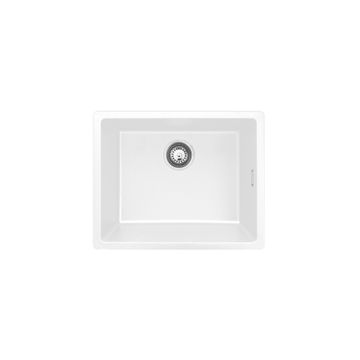 Kuro Granite 38L Single Bowl Kitchen Sink, Matte White by Fienza