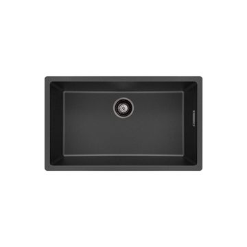 Kuro Granite 53L Single Bowl Kitchen Sink, Matte Black by Fienza