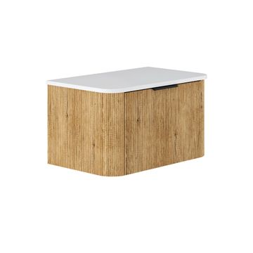 Minka Curved Scandi Oak 750 Wall Hung Cabinet by Fienza
