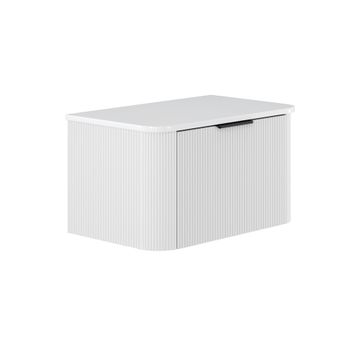 Minka Curved Satin White 750 Wall Hung Cabinet by Fienza