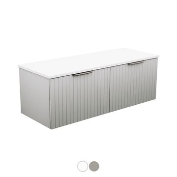 Bayview 1200 Double Bowl Wall Hung Vanity by Fienza