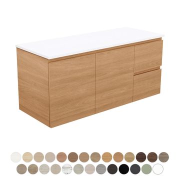 Carmen Door & Drawer 1200 Single Bowl Wall Hung Vanity by Fienza