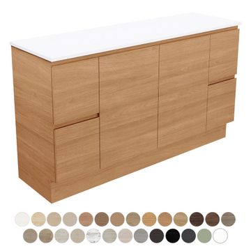Carmen Door & Drawer 1500 Double Bowl Floor Standing Vanity by Fienza