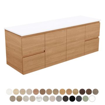 Carmen Door & Drawer 1500 Single Bowl Wall Hung Vanity by Fienza
