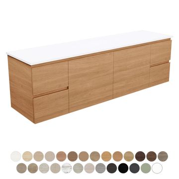 Carmen Door & Drawer 1800 Double Bowl Wall Hung Vanity by Fienza