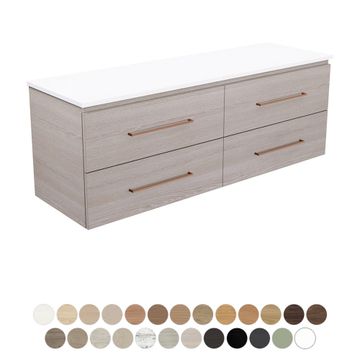 Carmen All Drawer 1500 Double Bowl Wall Hung Vanity by Fienza
