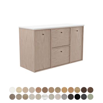 Cierra 1200 Double Bowl Wall Hung Vanity by Fienza