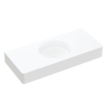 Encanto 1000 Solid Surface Wall Basin, No Tap Hole by Fienza