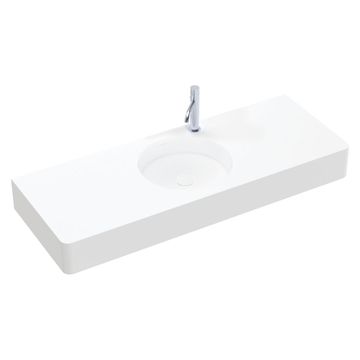 Encanto 1200 Solid Surface Wall Basin, Centre Bowl, 1 Tap Hole by Fienza