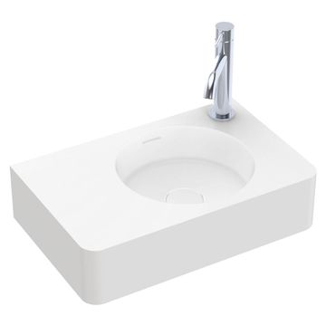 Encanto 470 Solid Surface Wall Basin, 1 Tap Hole by Fienza