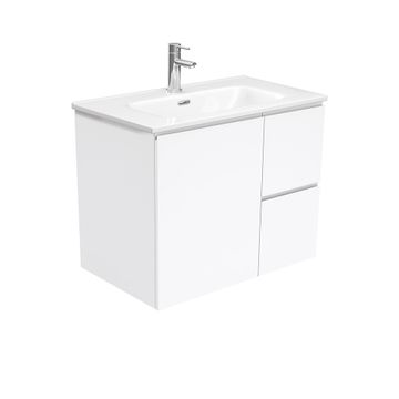 Joli Fingerpull Gloss White 750 Wall-Hung Vanity by Fienza