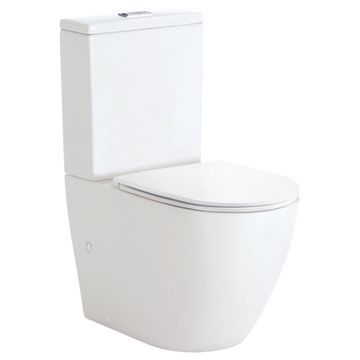 Koko Tornado Flush Back-to-Wall Toilet Suite, Gloss White with Slim Seat by Fienza