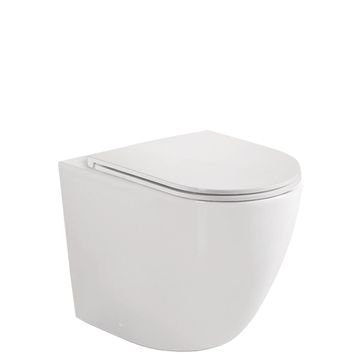 Koko Tornado Flush Wall-Faced Toilet Suite, Gloss White with Slim Seat by Fienza